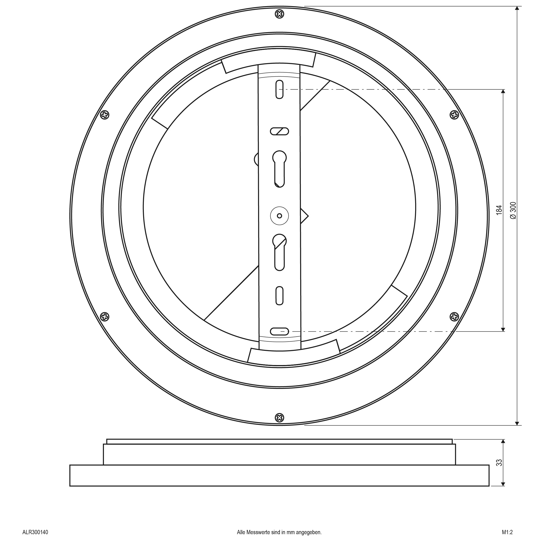 EVN LED Leuchte weiß rund 300x33mm 15W 4000K 1840lm >80° 200-240V IP20