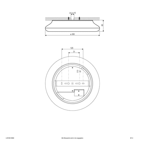 EVN LED Leuchte Sensor weiß rund 300x60mm 18W 3000 bis 5700K 1900lm >80° 200-240V IP54