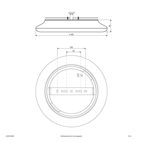 EVN LED Leuchte Sensor weiß rund 400x65mm 30W 3000 bis 5700K 3160lm >80° 200-240V IP54