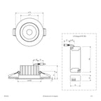EVN LED Downlight weiß schwenkbar rund 110x52mm 13W 3000K 1412lm 21-40° 200-240V IP65