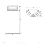 EVN LED Pollerleuchte anthrazit halbrund 250x120x500mm 10W 3000K 500lm >80° 200-240V IP65