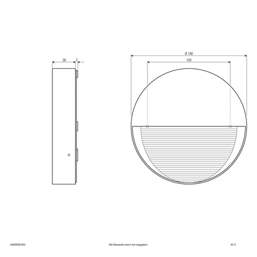 EVN LED Leuchte anthrazit rund 180x40mm 8W 3000K 300lm 41-80° 200-240V IP65
