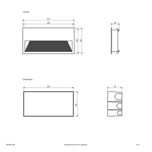 EVN LED Leuchte anthrazit rechteckig 136x271x50mm 10W 3000K 350lm 41-80° 200-240V IP65