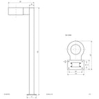 EVN LED Wegeleuchte anthrazit rechteckig 140x230x700mm 8W 3000K 600lm 41-80° 100-240V IP65