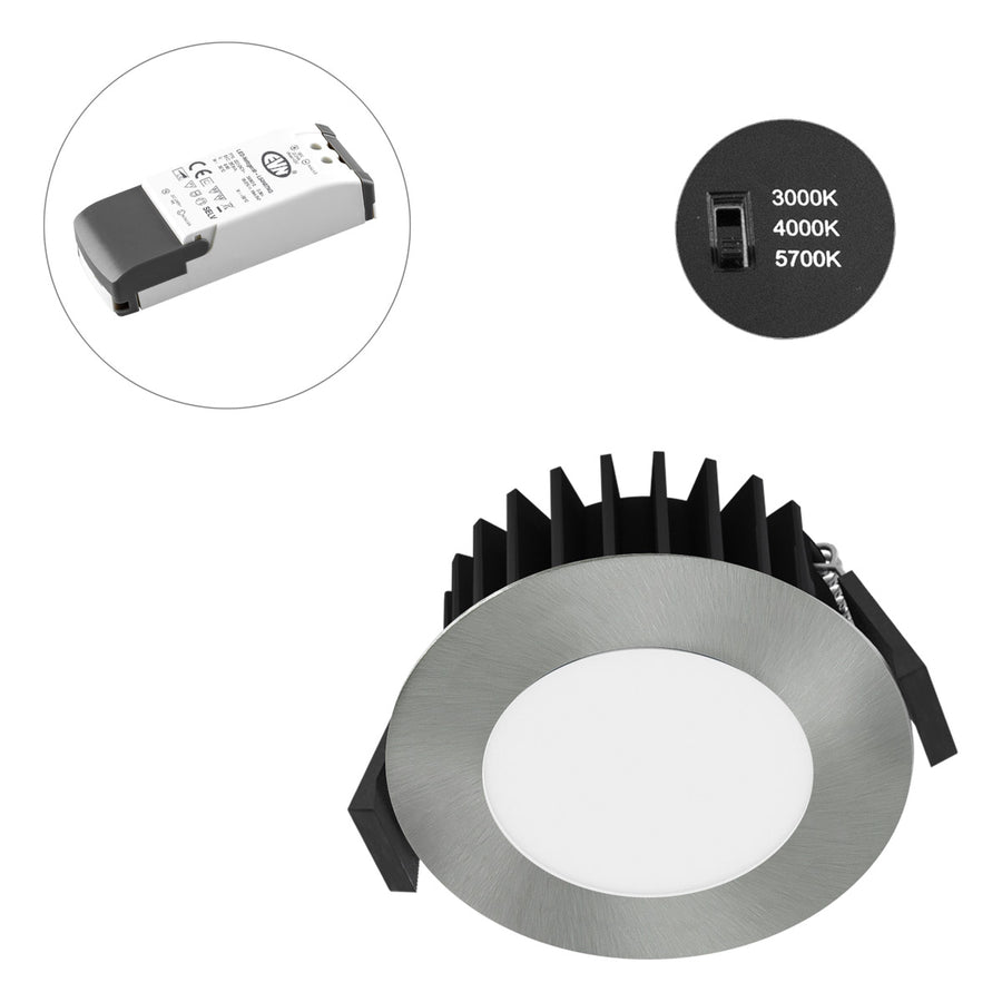 EVN LED Downlight Chrom rund 85x43mm 7W 3000-5700K 706 bis 764lm >80° 220-240V IP54