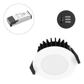 EVN LED Downlight weiß rund 85x43mm 10W 3000-5700K 915 bis 1014lm >80° 220-240V IP54