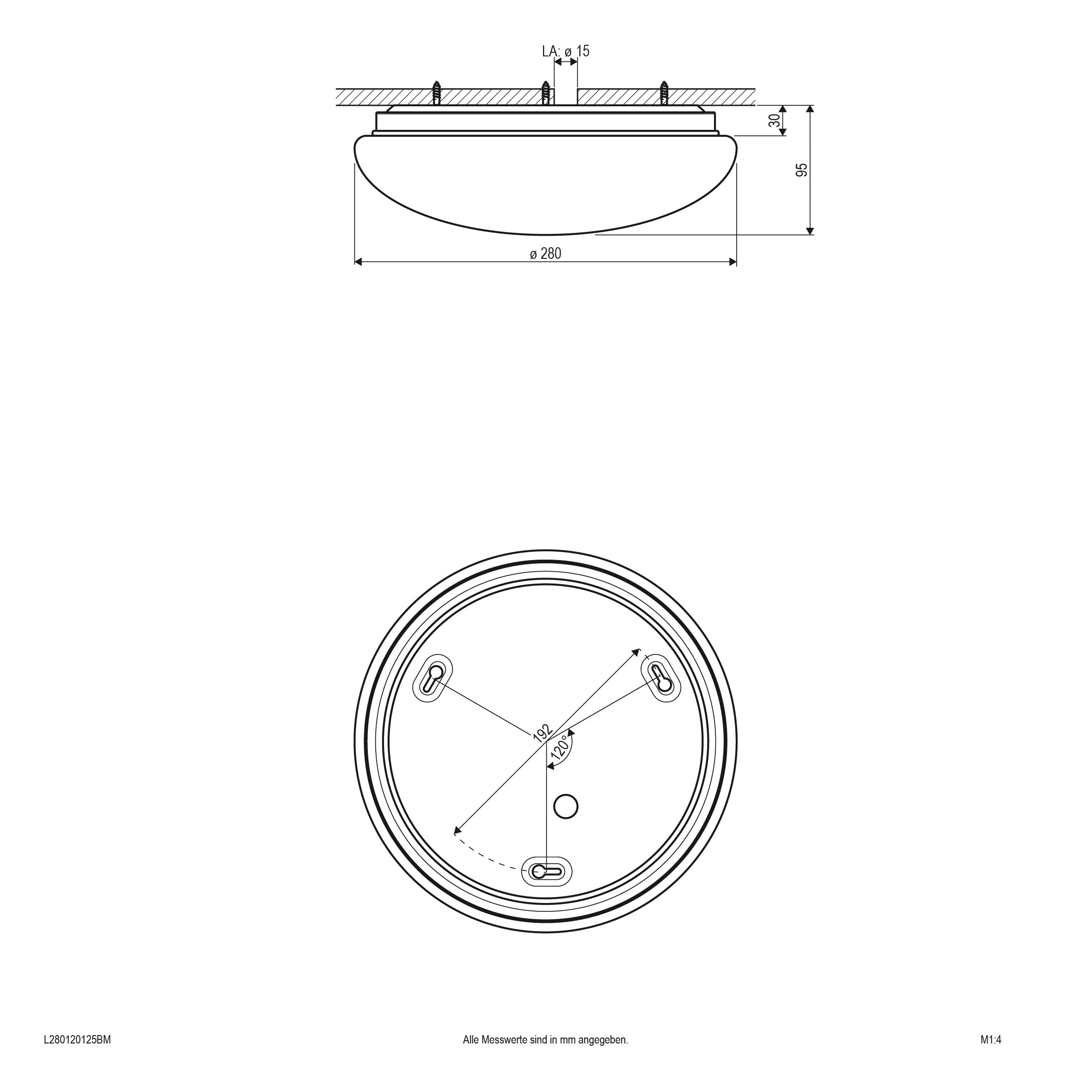 EVN LED Leuchte Sensor weiß rund 280x95mm 12W 3000 bis 6000K 924lm >80° 220-240V IP44