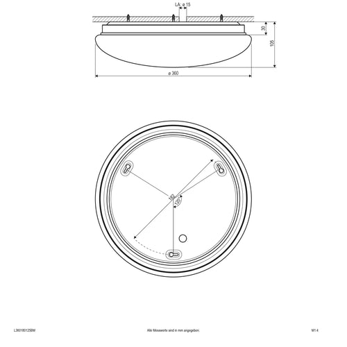 EVN LED Leuchte Sensor weiß rund 360x105mm 18W 3000 bis 6000K 1386lm >80° 220-240V IP44