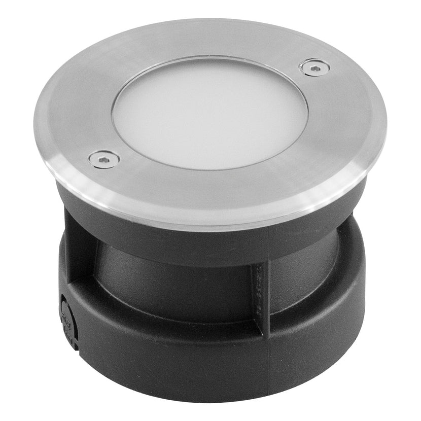EVN LED Bodeneinbauleuchte Edelstahl Optik rund 100x70mm 2W 3000K 65lm >80° 24V IP67