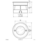 EVN LED Bodeneinbauleuchte Edelstahl Optik rund 100x70mm 2W 3000K 65lm >80° 24V IP67