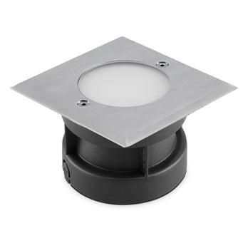 EVN LED Bodeneinbauleuchte Edelstahl Optik viereckig 100x100x70mm 2W 3000K 65lm >80° 24V IP67