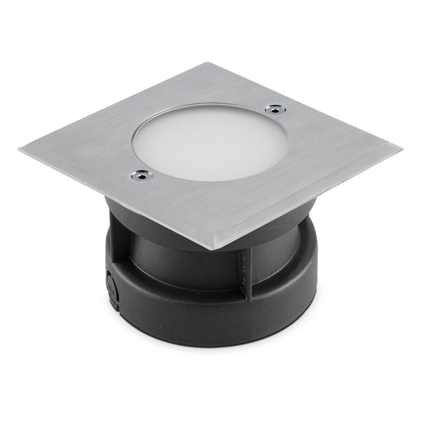 EVN LED Bodeneinbauleuchte Edelstahl Optik viereckig 100x100x70mm 2W 3000K 65lm >80° 24V IP67
