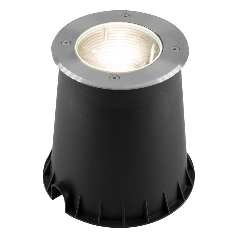 EVN LED Bodeneinbauleuchte Edelstahl Optik schwenkbar rund 180x192mm 5W 3000K 450lm 21-40° 230V IP67