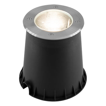 EVN LED Bodeneinbauleuchte Edelstahl Optik schwenkbar rund 180x192mm 6W 3000K 620lm 21-40° 220-240V IP67