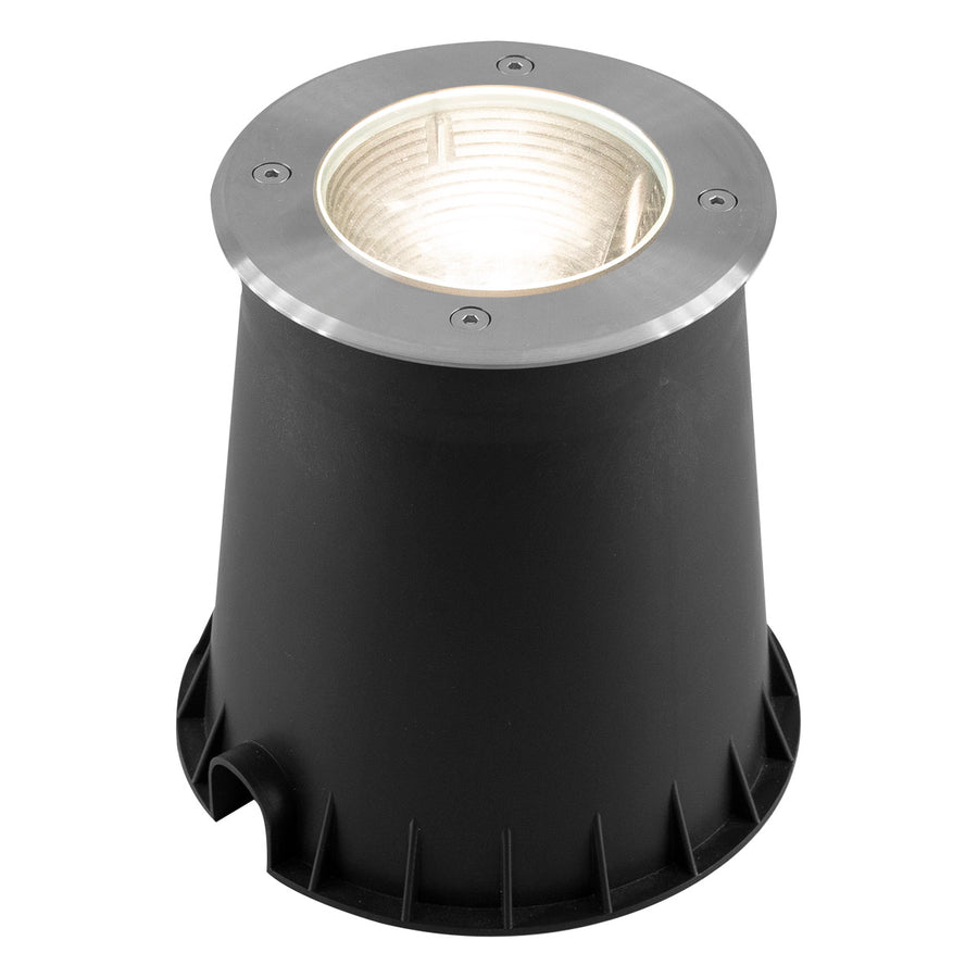 EVN LED Bodeneinbauleuchte Edelstahl Optik schwenkbar rund 180x192mm 6W 4000K 683lm 21-40° 220-240V IP67
