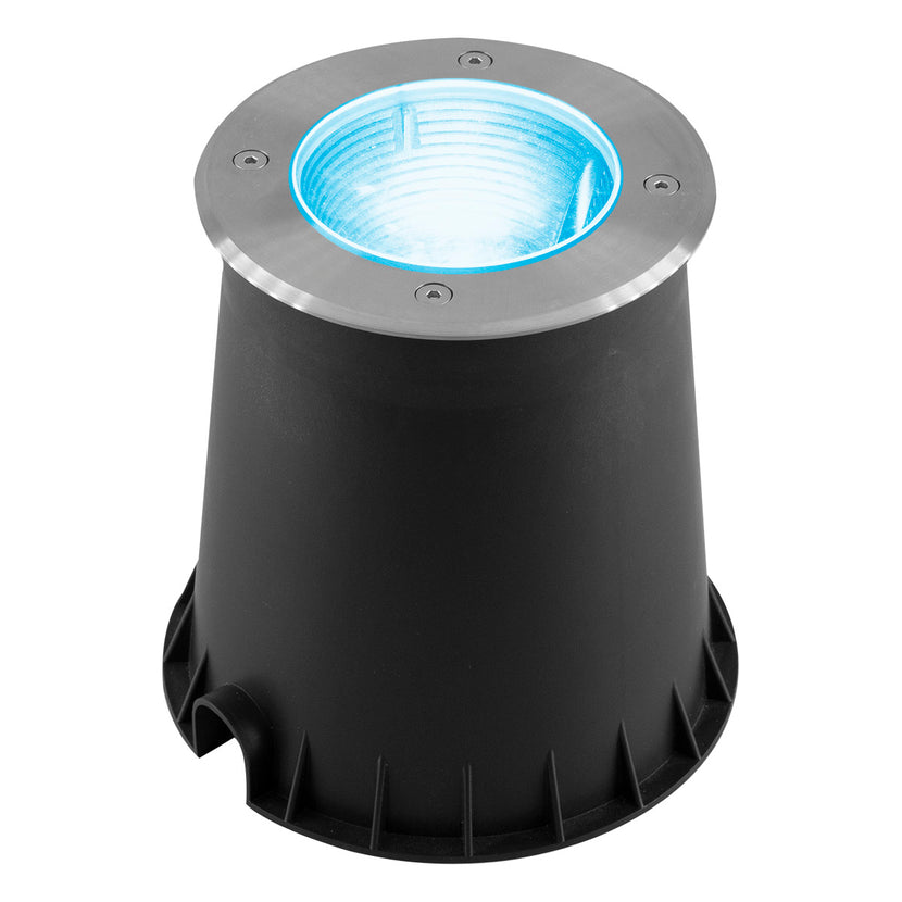 EVN LED Bodeneinbauleuchte Edelstahl Optik schwenkbar rund 180x192mm 8W 3000K 330lm 41-80° 24V IP67