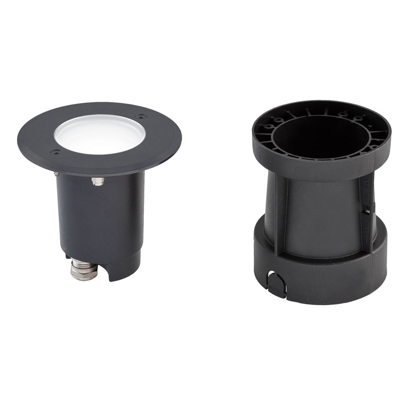 EVN LED Bodeneinbauleuchte anthrazit schwenkbar rund 120x110mm 4,6W 4000K 390lm 21-40° 230V IP67