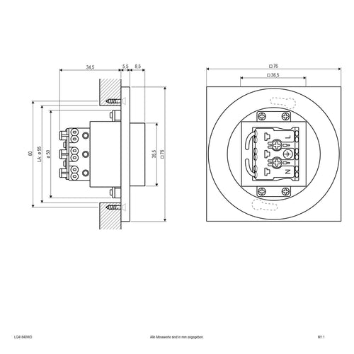 EVN LED Leuchte weiß(V4A) viereckig 76x76x48mm 1,8W 4000K 220-240V IP44