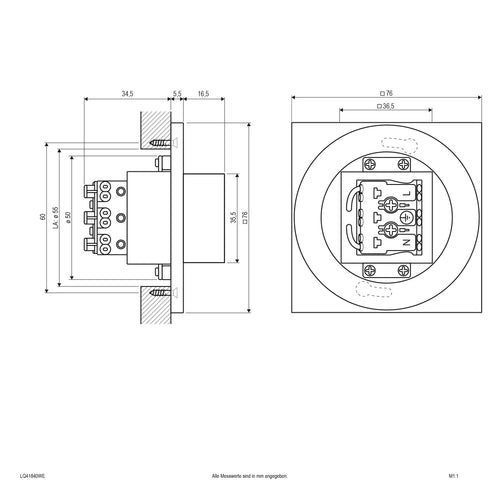 EVN LED Leuchte weiß(V4A) viereckig 76x76x55mm 1,8W 4000K 220-240V IP44
