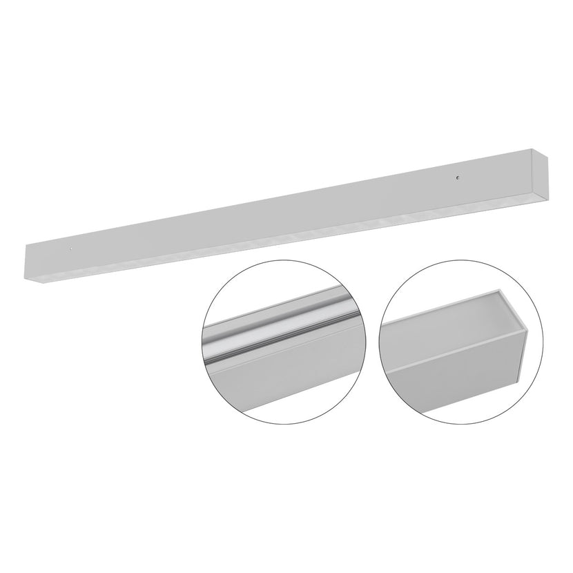 EVN LED Anbauleuchte inkl.Netzgerät(DALI) Silber rechteckig 1204x56x75mm 50W 3000 bis 5700K 5250lm >80° 220-240V IP20
