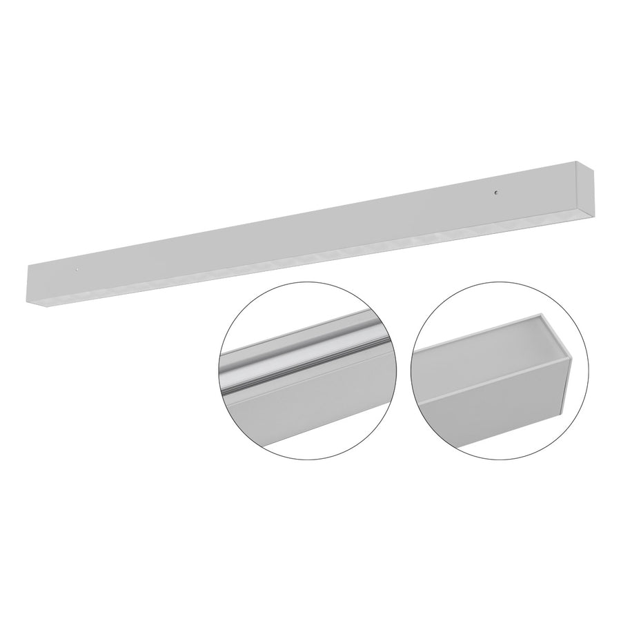 EVN LED Anbauleuchte inkl.Netzgerät(DALI) Silber rechteckig 1204x56x75mm 50W 3000 bis 5700K 5250lm >80° 220-240V IP20