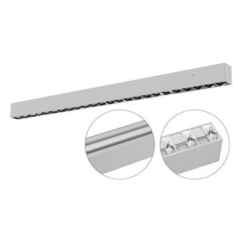EVN LED Anbauleuchte inkl.Netzgerät(DALI) Silber rechteckig 1204x56x75mm 50W 4000K 5150lm 41-80° 220-240V IP20