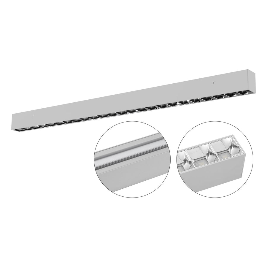 EVN LED Anbauleuchte inkl.Netzgerät(DALI) Silber rechteckig 1204x56x75mm 50W 4000K 5150lm 41-80° 220-240V IP20