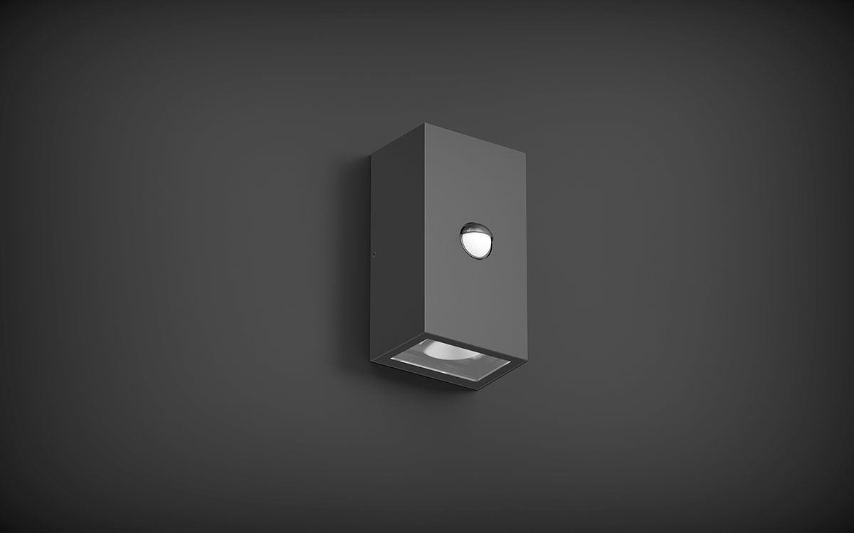 EVN LED 2-flammige Leuchte Sensor anthrazit rechteckig 165x95x80mm 10W 3000K 450lm >80° 220-240V IP65