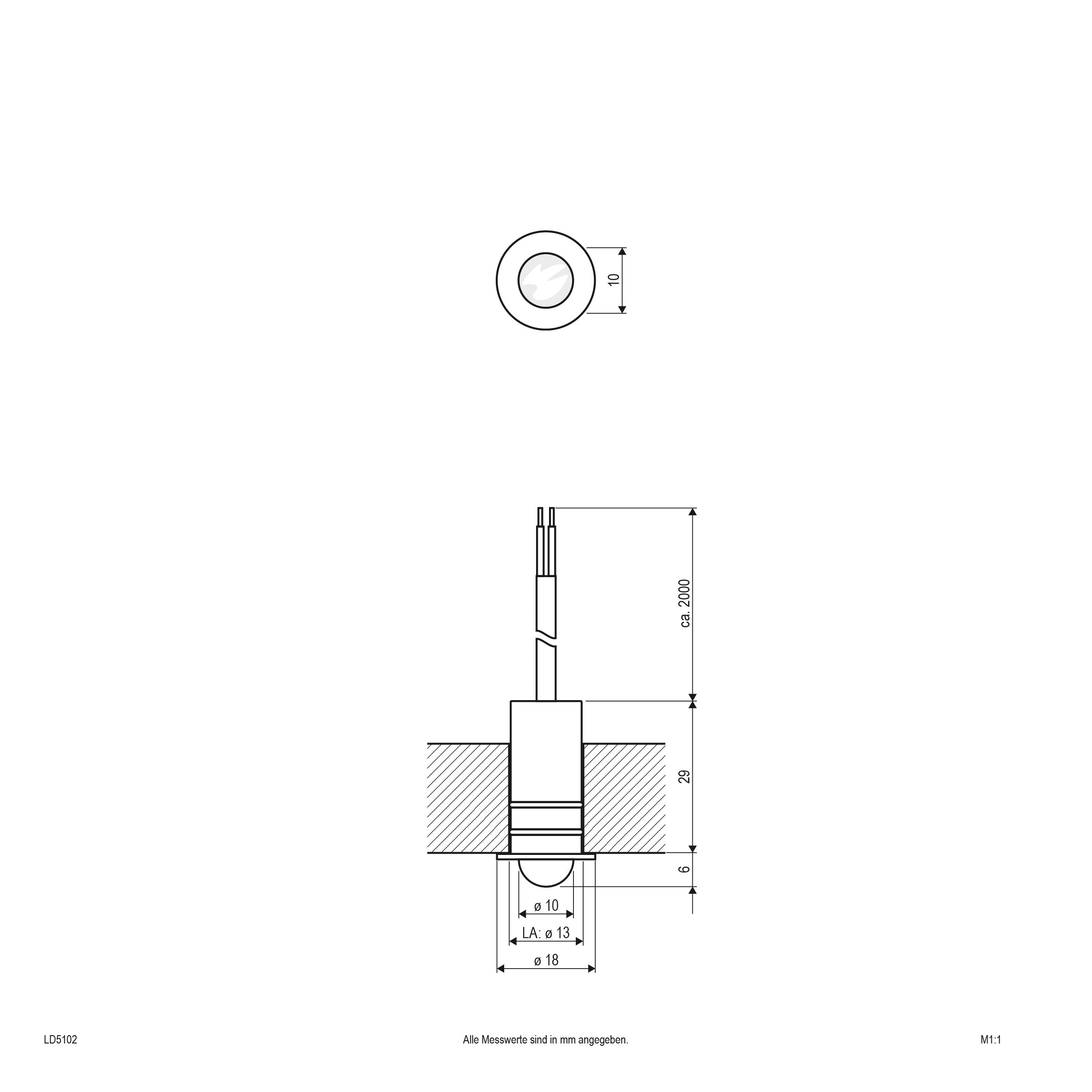 EVN LED Lichtpunkt Edelstahl Optik rund 18x35mm 0,3W 3000K 11-20° 12V IP68