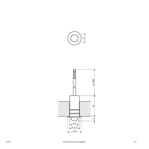 EVN LED Lichtpunkt Edelstahl Optik rund 18x35mm 0,3W 3000K 11-20° 12V IP68