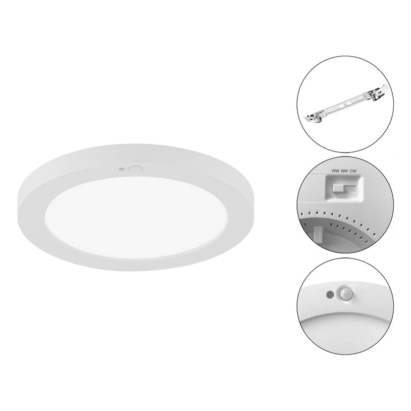 EVN LED Panel weiß rund 165x30mm 12W 3000 bis 6000K 960lm >80° 200-240V IP44
