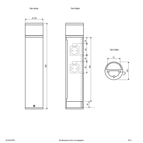 EVN LED Wegeleuchte anthrazit rund 100x480mm 3W 3000K 190lm 41-80° 220-240V IP44