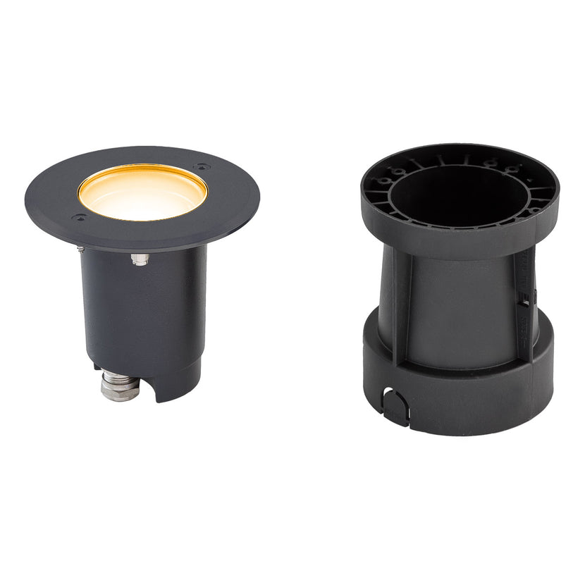 EVN LED Bodeneinbauleuchte anthrazit schwenkbar rund 120x110mm 4,6W 2700K 355lm 21-40° 230V IP67
