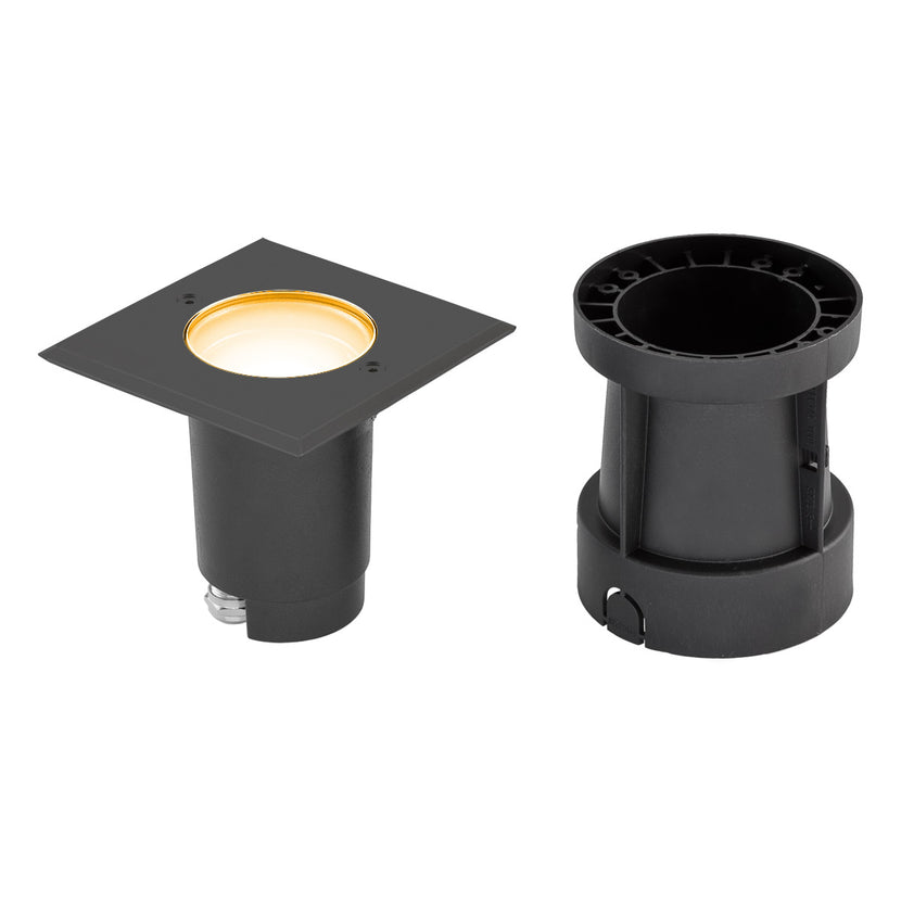 EVN LED Bodeneinbauleuchte anthrazit schwenkbar viereckig 120x120x110mm 4,6W 2700K 355lm 21-40° 230V IP67