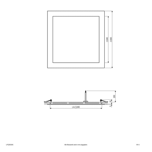 EVN LED Leuchte Silber viereckig 300x300x22mm 27W 4000K 2295lm >80° IP20