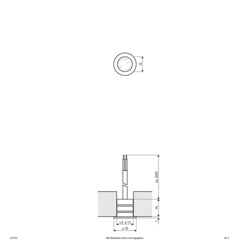 EVN LED Lichtpunkt Edelstahl Optik rund 18x15mm 0,2W 6000K >80° 12V IP68