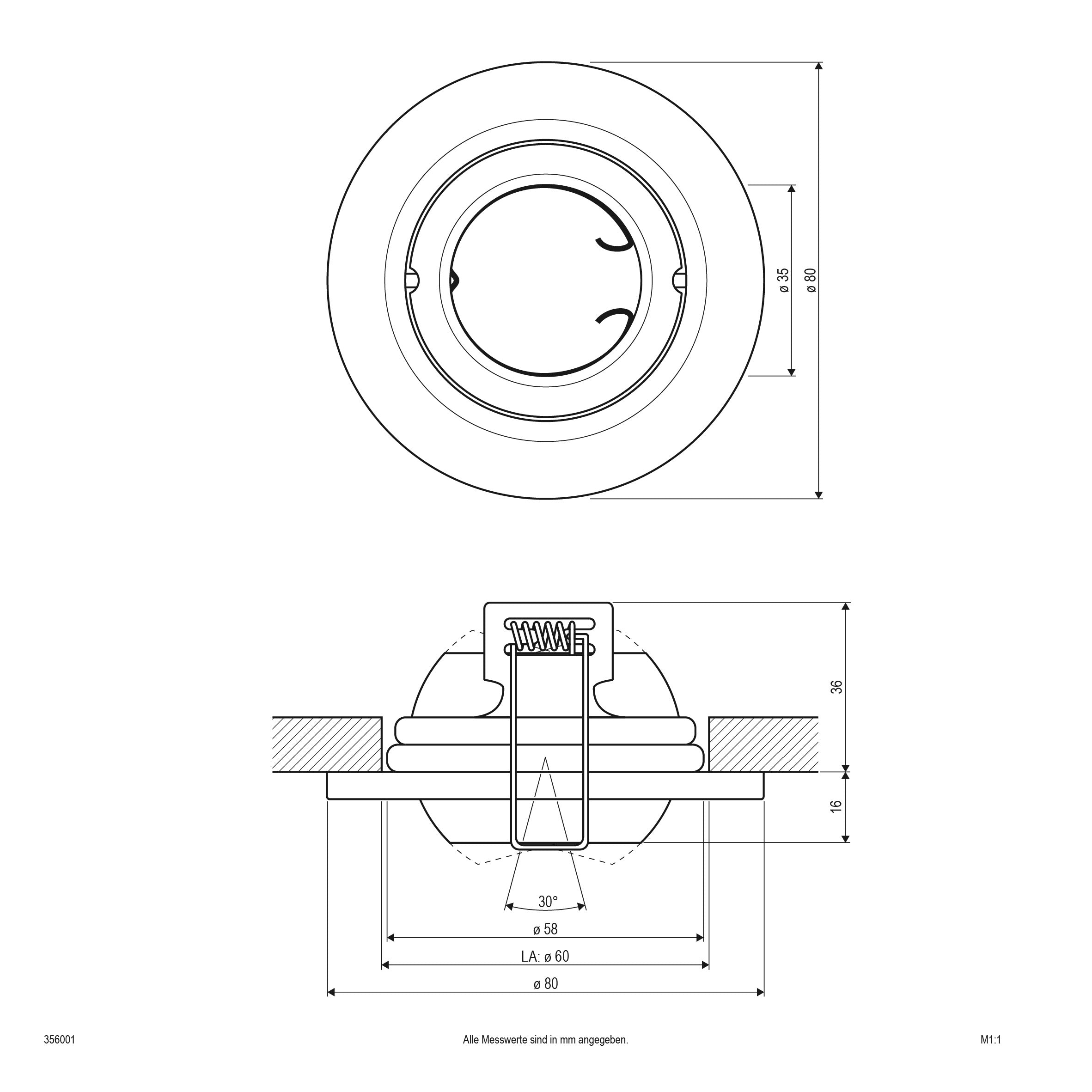 EVN Leuchte weiß schwenkbar drehbar rund 80x52mm 12V IP20