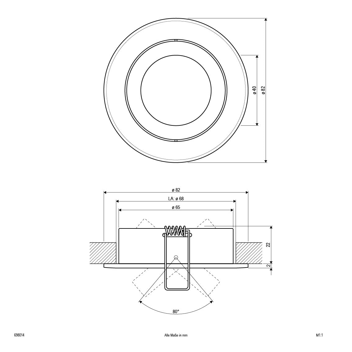 EVN Leuchte Aluminium schwenkbar rund 82x24mm 12V IP20