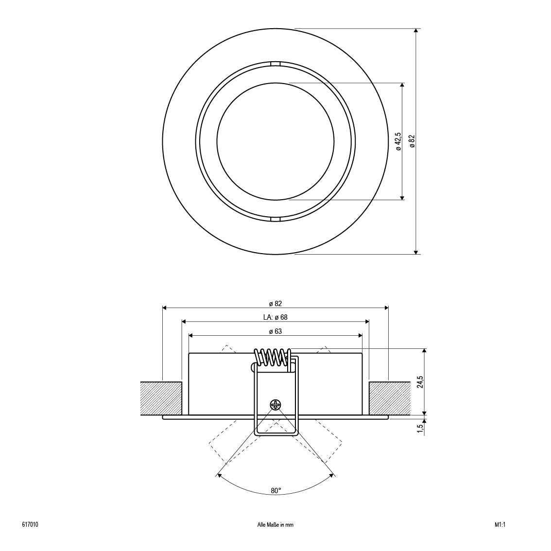 EVN Leuchte Edelstahl Optik schwenkbar rund 82x26mm 12V IP20