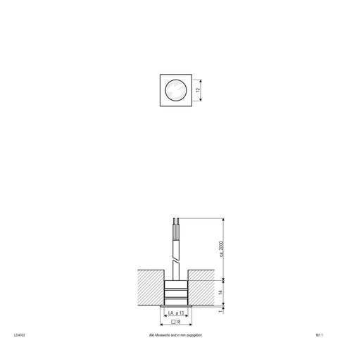 EVN LED Lichtpunkt Edelstahl Optik viereckig 18x18x15mm 0,2W 3000K >80° 12V IP68