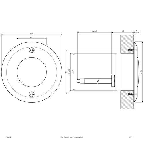 EVN LED Leuchte Edelstahl Optik rund 84x43mm 1W 3000K 60lm IP65