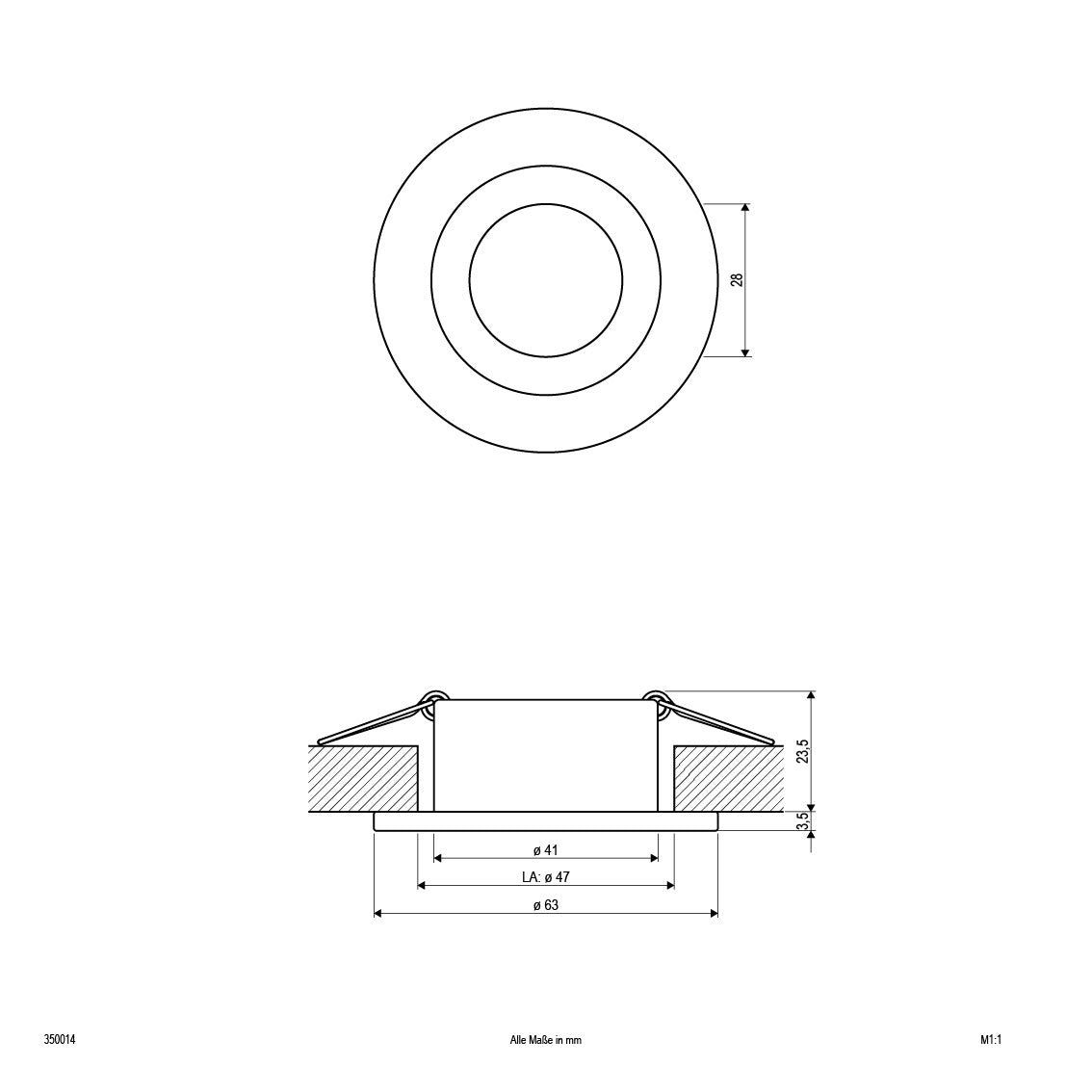 EVN Leuchte Aluminium rund 63x27mm 12V IP20