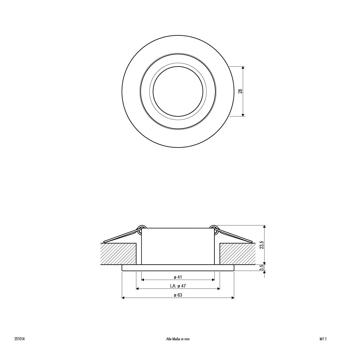 EVN Leuchte Aluminium flach rund 63x27mm 12V IP20