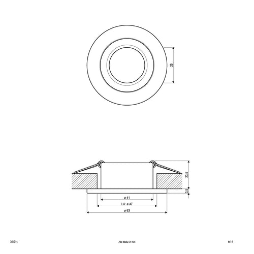 EVN Leuchte Aluminium flach rund 63x27mm 12V IP20