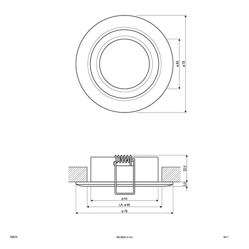 EVN Leuchte Aluminium flach rund 78x26mm 12V IP20