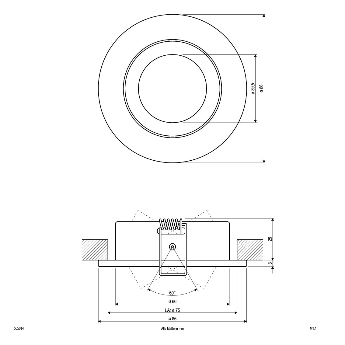EVN Leuchte Aluminium schwenkbar rund 86x28mm 12V IP20