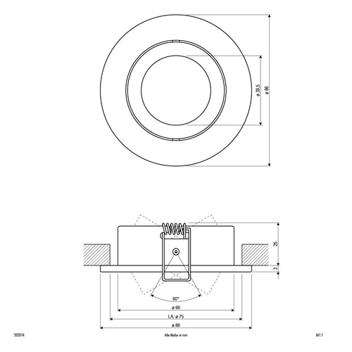 EVN Leuchte Aluminium schwenkbar rund 86x28mm 12V IP20
