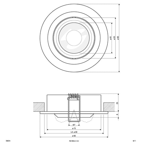 EVN Leuchte Aluminium schwenkbar rund 90x33mm 12V IP20