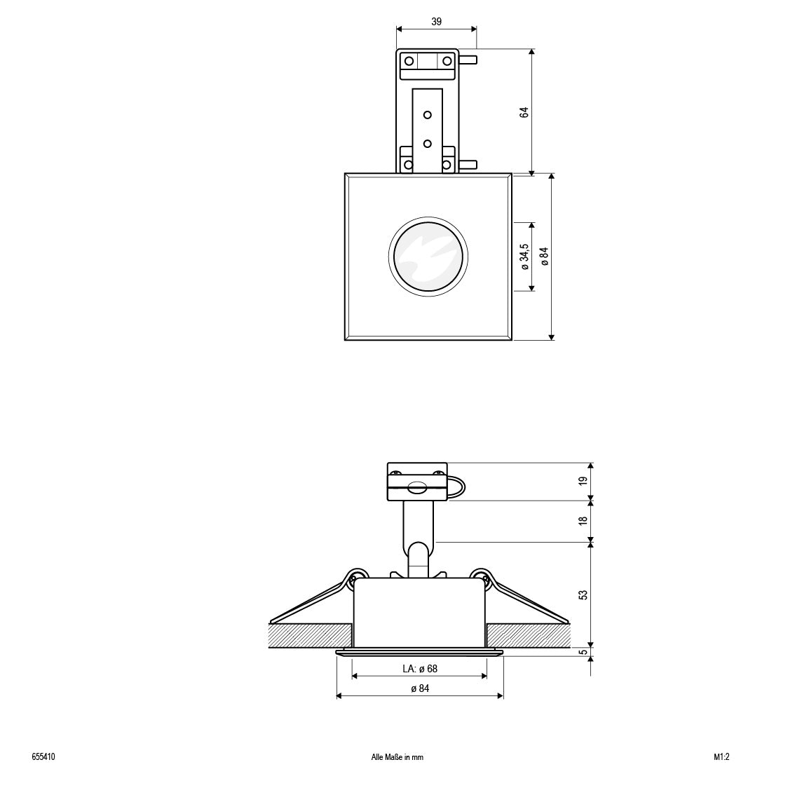 EVN Niedervolt Anbauleuchte Edelstahl Optik viereckig 84x84x95mm 12V IP44