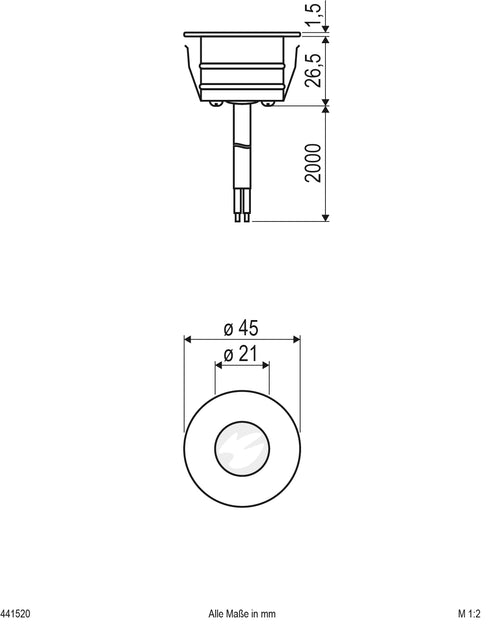 EVN LED Bodeneinbauleuchte Edelstahl Optik rund 45x33mm 0,6W 3000K 36lm >80° 12V IP65